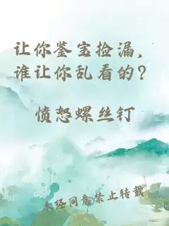 让你鉴宝捡漏，谁让你乱看的？